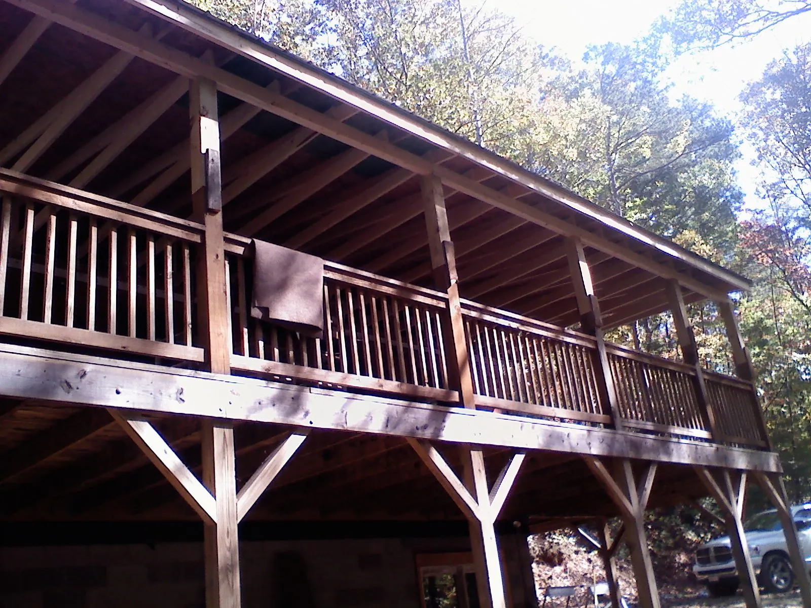 Timber framing under a new elevated porch and deck — Roof Leak Repair in Bloomsbury by Roofing Brothers